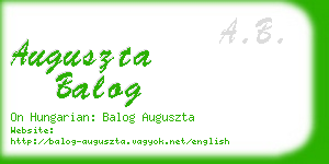 auguszta balog business card